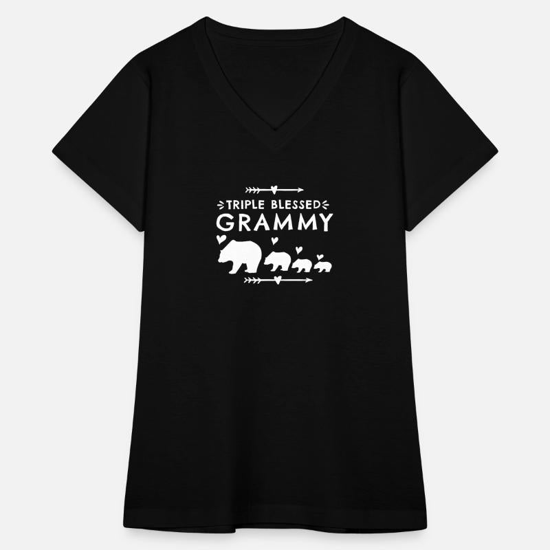 Triple Blessed Grammy Bear Shirt For Grandma Three