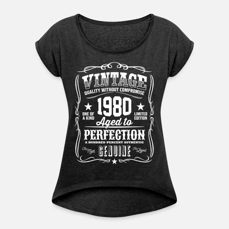 Vintage 1980 Aged to Perfection White Print