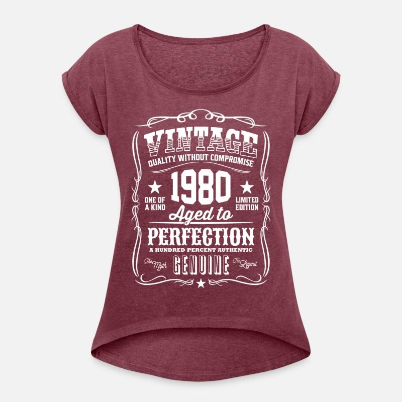 Vintage 1980 Aged to Perfection White Print