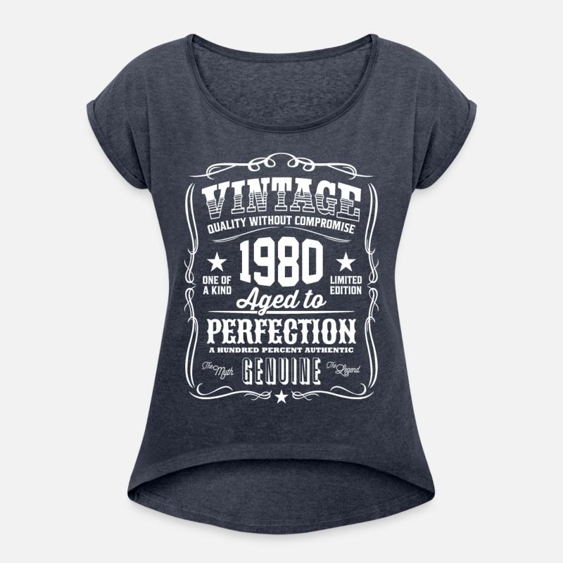 Vintage 1980 Aged to Perfection White Print