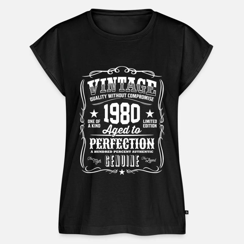 Vintage 1980 Aged to Perfection White Print