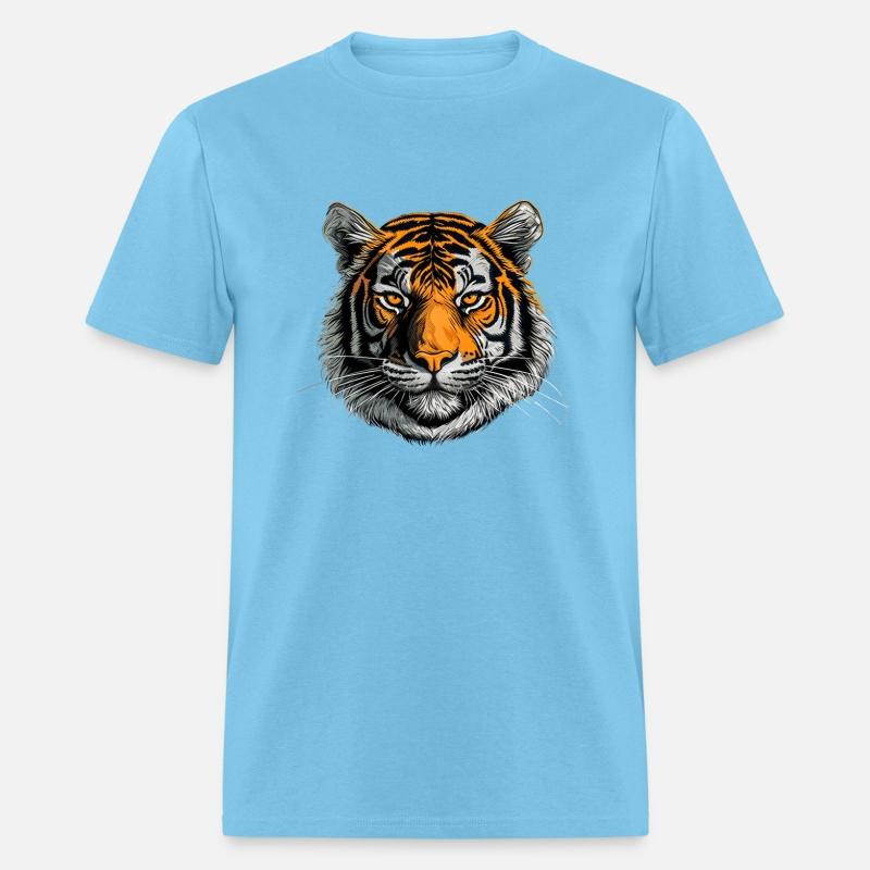 Vivid Comic-Style Tiger Face: Featuring Dark Oran