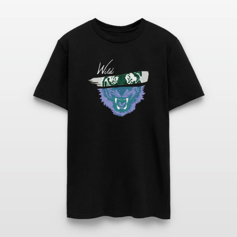 Wild beast brush strokes and tiger head