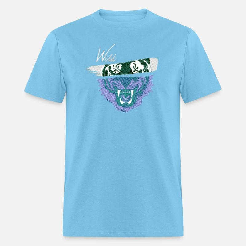 Wild beast brush strokes and tiger head