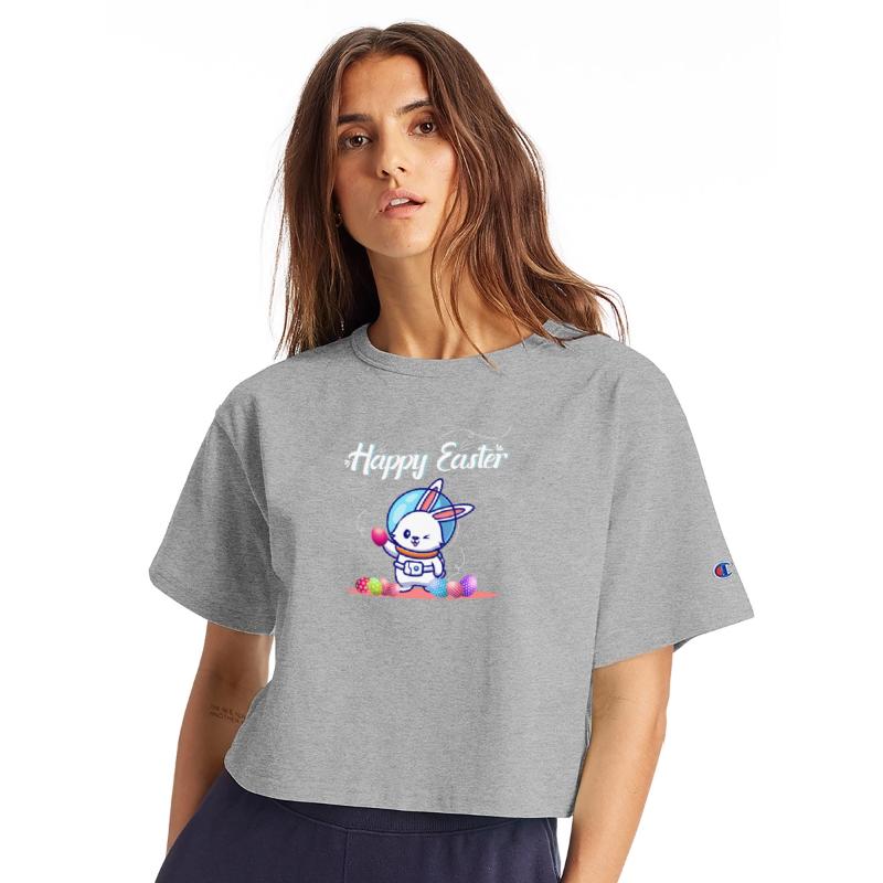 Womens Happy easter Christian or Catholic T-shirt
