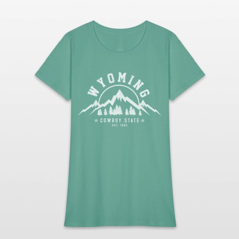 Wyoming The Cowboy State Est 1890 Mountains