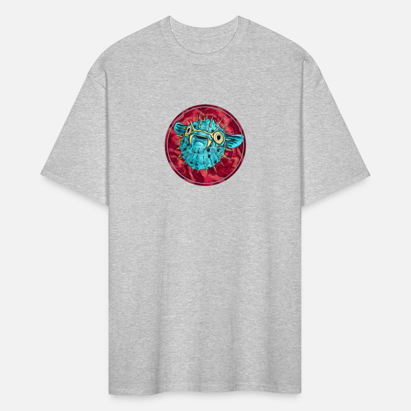 y Blue Pufferfish With kes Red And Blue